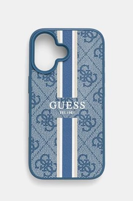 Guess etui na telefon iPhone 16 6.1 kolor niebieski GUHMP16SP4RPSB