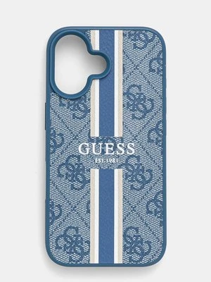 Guess etui na telefon iPhone 16 6.1 kolor niebieski GUHMP16SP4RPSB