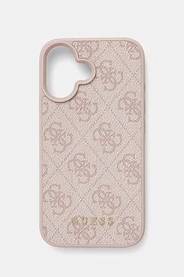 Guess etui na telefon iPhone 16 6.1 kolor różowy GUHCP16SG4GFPI