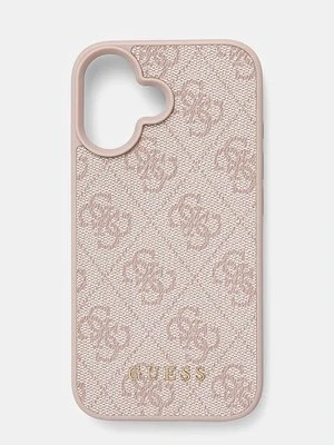 Guess etui na telefon iPhone 16 6.1 kolor różowy GUHCP16SG4GFPI