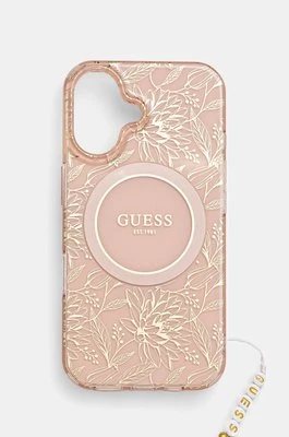 Guess etui na telefon iPhone 16 6.1 kolor różowy GUHMP16SHCPOFPP