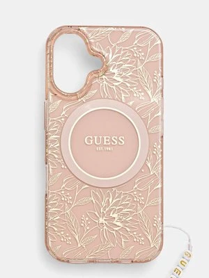 Guess etui na telefon iPhone 16 6.1 kolor różowy GUHMP16SHCPOFPP