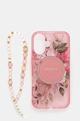 Guess etui na telefon iPhone 16 6.1 kolor różowy GUHMP16SHFWBRCESP