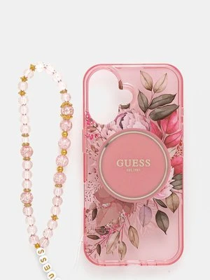 Guess etui na telefon iPhone 16 6.1 kolor różowy GUHMP16SHFWBRCESP