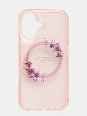 Guess etui na telefon iPhone 16 6.1 kolor różowy GUHMP16SHFWFCP