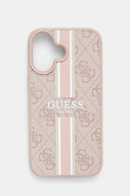 Guess etui na telefon iPhone 16 6.1 kolor różowy GUHMP16SP4RPSP