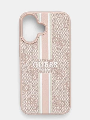 Guess etui na telefon iPhone 16 6.1 kolor różowy GUHMP16SP4RPSP