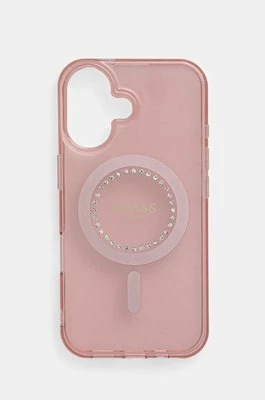 Guess etui na telefon iPhone 16 6.1 kolor różowy GUHMP16SPFTDTEP