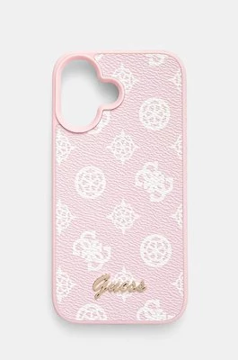 Guess etui na telefon iPhone 16 6.1 kolor różowy GUHMP16SPGPYSP