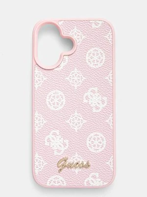 Guess etui na telefon iPhone 16 6.1 kolor różowy GUHMP16SPGPYSP