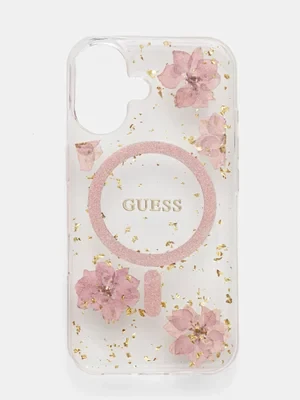 Guess etui na telefon iPhone 16 6.1 kolor różowy GUHMP16SRBFGFGMP