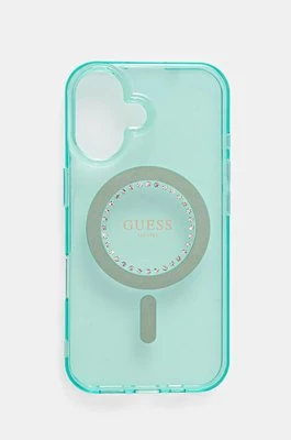 Guess etui na telefon iPhone 16 6.1 kolor turkusowy GUHMP16SPFTDTEN