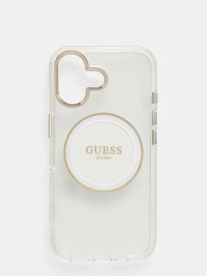 Guess etui na telefon iPhone 16 kolor biały GUHMP16SHTDRCEDH