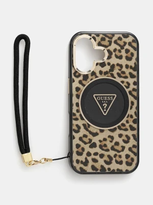Guess etui na telefon iPhone 16 kolor brązowy GUHMP16SHLORSSW