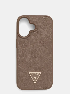 Guess etui na telefon iPhone 16 kolor brązowy GUHMP16SPGBTMW