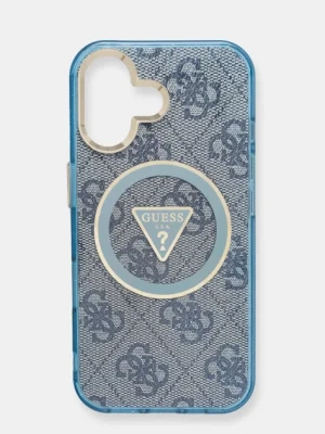 Guess etui na telefon iPhone 16 kolor niebieski GUHMP16SHG4PRTGB