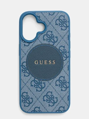 Guess etui na telefon iPhone 16 kolor niebieski GUHMP16SP4PGRSGB