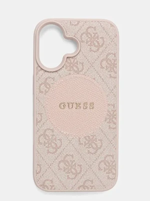 Guess etui na telefon iPhone 16 kolor różowy GUHMP16SP4PGRSGP