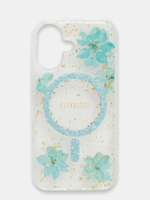 Guess etui na telefon iPhone 16 kolor turkusowy GUHMP16SRBFGFGMQ