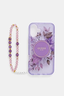 Guess etui na telefon iPhone 16 Plus 6.7 kolor fioletowy GUHMP16MHFWBRCESU