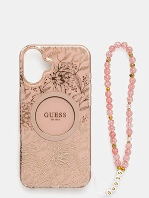 Guess etui na telefon iPhone 16 Plus 6.7 kolor różowy GUHMP16MHCPOFPP