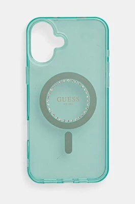 Guess etui na telefon iPhone 16 Plus 6.7 kolor turkusowy GUHMP16MPFTDTEN