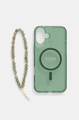 Guess etui na telefon iPhone 16 Plus 6.7 kolor zielony GUHMP16MHGCRELSA