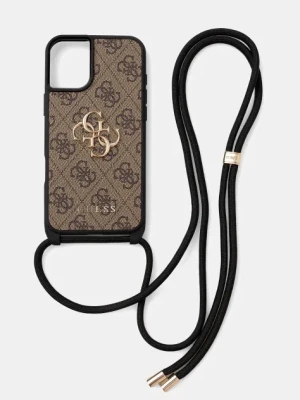 Guess etui na telefon iPhone 16 Plus kolor brązowy GUHCP16MP4GMGCRW