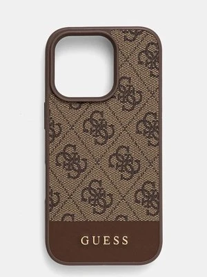 Guess etui na telefon iPhone 16 Pro 6.3 kolor brązowy GUHCP16LG4GLBR