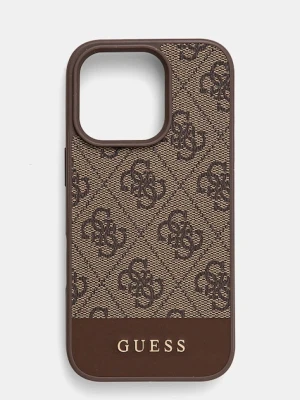 Guess etui na telefon iPhone 16 Pro 6.3 kolor brązowy GUHCP16LG4GLBR