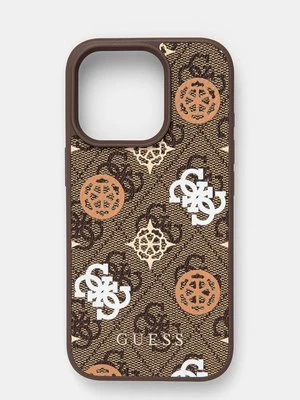 Guess etui na telefon iPhone 16 Pro 6.3 kolor brązowy GUHMP16LP4PWPW