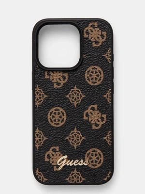 Guess etui na telefon iPhone 16 Pro 6.3 kolor brązowy GUHMP16LPGPYSK