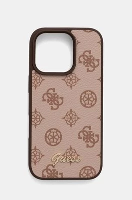 Guess etui na telefon iPhone 16 Pro 6.3 kolor brązowy GUHMP16LPGPYSW