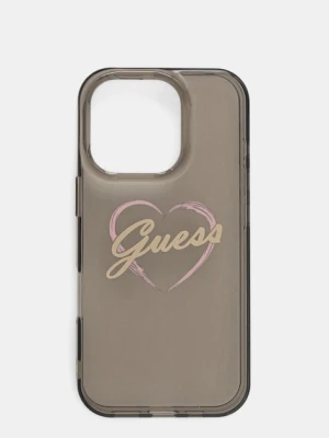 Guess etui na telefon iPhone 16 Pro 6.3" kolor czarny GUHCP16LHCHGSPK