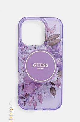 Guess etui na telefon iPhone 16 Pro 6.3 kolor fioletowy GUHMP16LHFWBRCESU