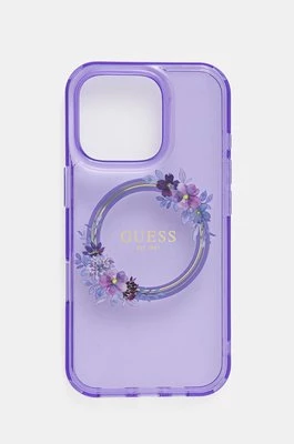 Guess etui na telefon iPhone 16 Pro 6.3 kolor fioletowy GUHMP16LHFWFCU