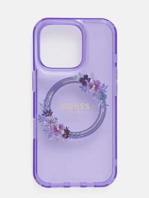 Guess etui na telefon iPhone 16 Pro 6.3 kolor fioletowy GUHMP16LHFWFCU