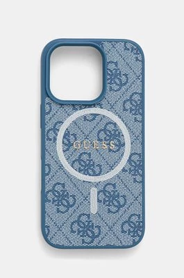 Guess etui na telefon iPhone 16 Pro 6.3 kolor niebieski GUHMP16LG4GFRB