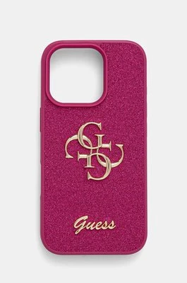 Guess etui na telefon iPhone 16 Pro 6.3 kolor różowy GUHCP16LHG4SGU