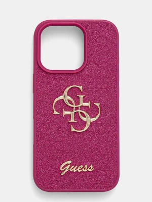 Guess etui na telefon iPhone 16 Pro 6.3 kolor różowy GUHCP16LHG4SGU