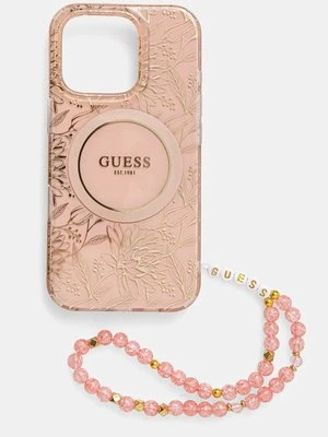 Guess etui na telefon iPhone 16 Pro 6.3 kolor różowy GUHMP16LHCPOFPP