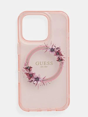 Guess etui na telefon iPhone 16 Pro 6.3 kolor różowy GUHMP16LHFWFCP