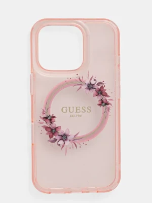 Guess etui na telefon iPhone 16 Pro 6.3 kolor różowy GUHMP16LHFWFCP