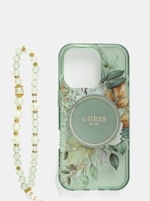 Guess etui na telefon iPhone 16 Pro 6.3 kolor zielony GUHMP16LHFWBRCESN