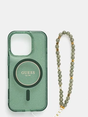 Guess etui na telefon iPhone 16 Pro 6.3 kolor zielony GUHMP16LHGCRELSA