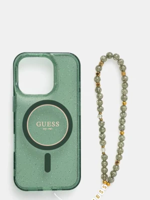 Guess etui na telefon iPhone 16 Pro 6.3 kolor zielony GUHMP16LHGCRELSA