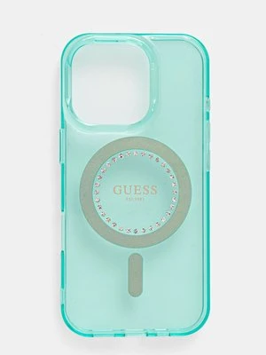 Guess etui na telefon iPhone 16 Pro 6.3 kolor zielony GUHMP16LPFTDTEN