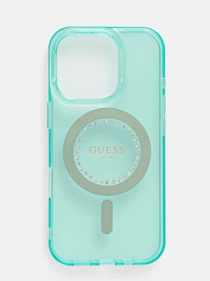 Guess etui na telefon iPhone 16 Pro 6.3 kolor zielony GUHMP16LPFTDTEN