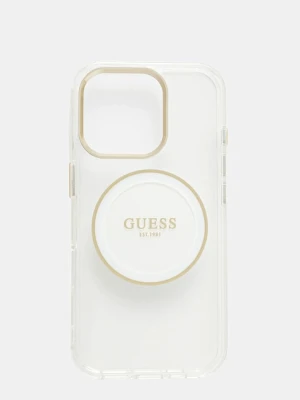 Guess etui na telefon iPhone 16 Pro kolor biały GUHMP16LHTDRCEDH