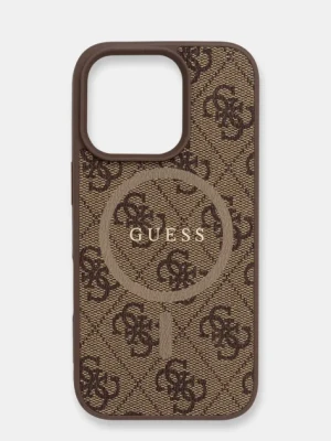 Guess etui na telefon iPhone 16 Pro kolor brązowy GUHMP16LG4GFRW
